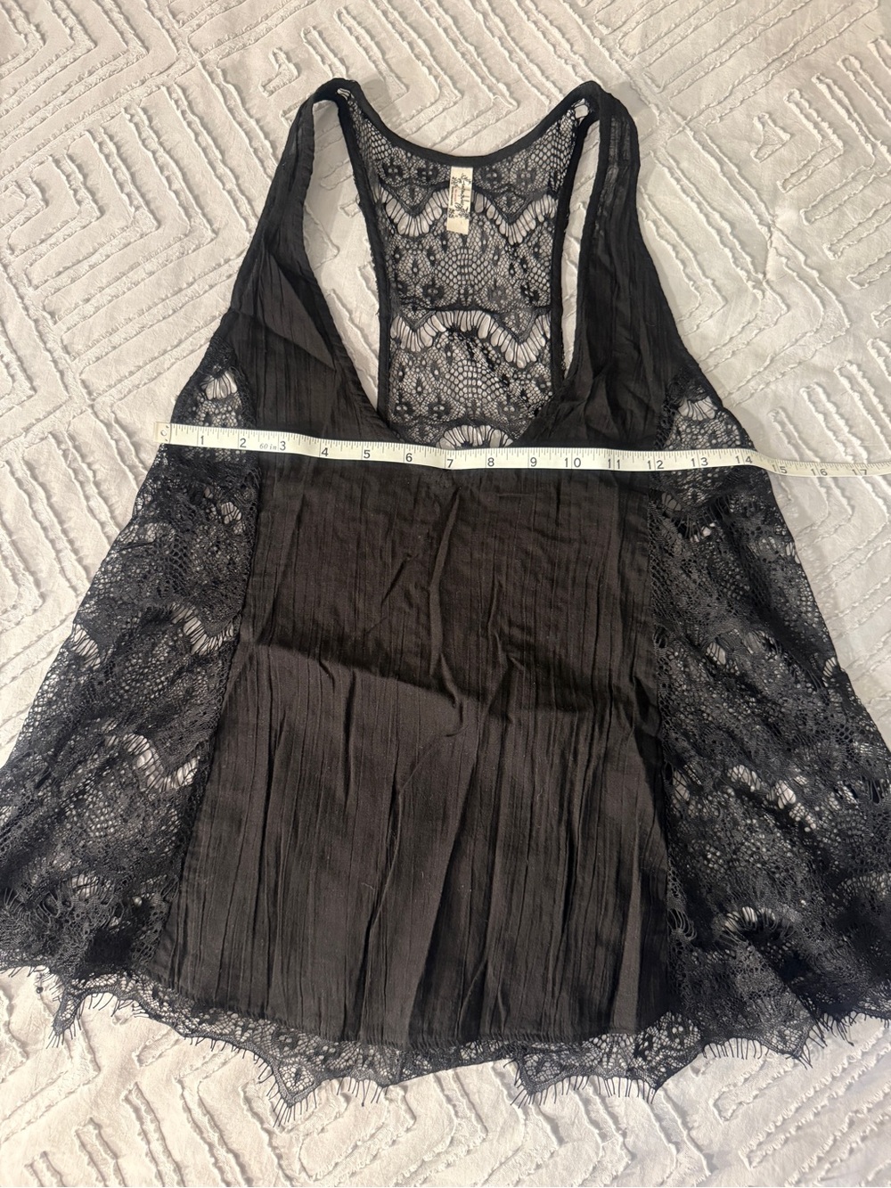 Free People Black Lace-Back Racerback Chemise
